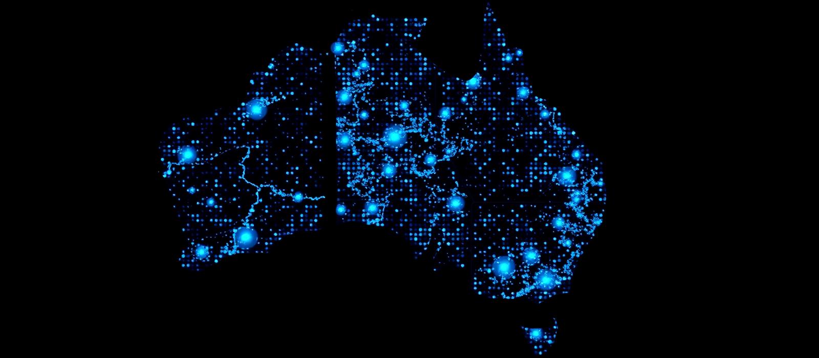 Service coverage map of Australia